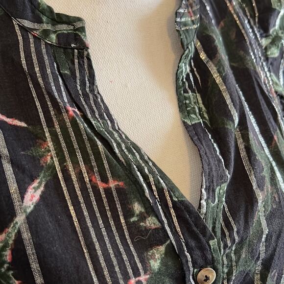 Anthropologie Pilcro and the Letterpress Ruffle Sleeveless Floral Top Size M - Picture 7 of 8